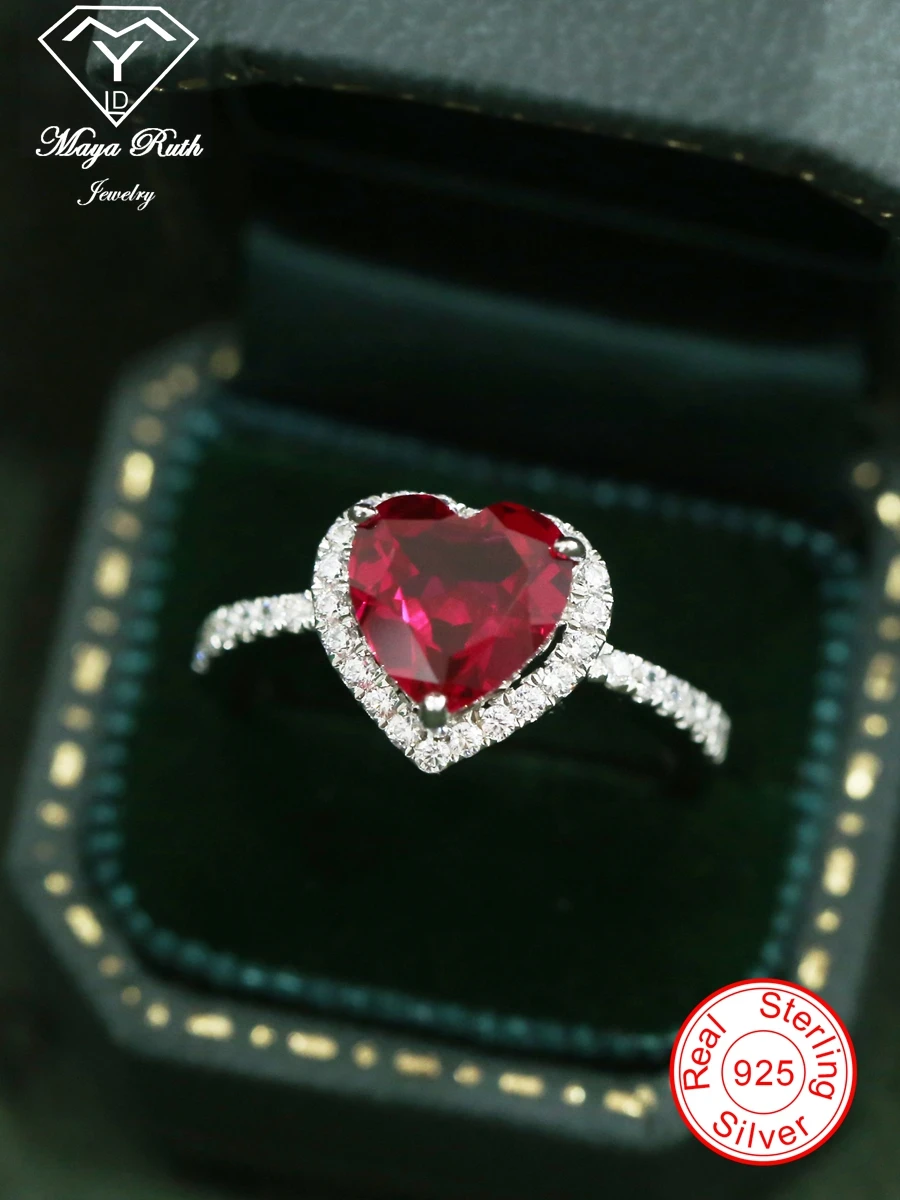 Lab Created Ruby Real Echt 925 Sterling Silver Party Ring For Women Imitation Red Heart Shape Gemstone Female Love Cute Gifts
Lab Created Ruby Real Echt 925 Sterling Silver Party Ring For Women Imitation Red Heart Shape Gemstone Female Love Cute Gifts