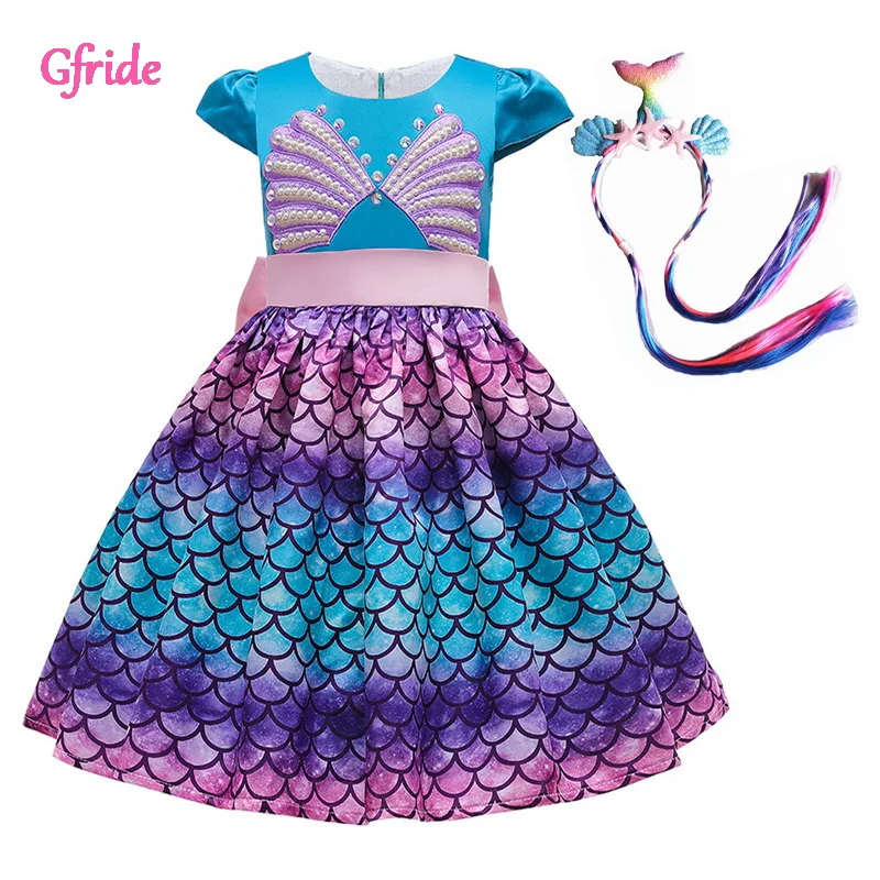Girls Mermaid Cosplay Costume With Headband For Kids Make up Party Clothing Halloween Dress up Outfit children's Mermaid Dress
Girls Mermaid Cosplay Costume With Headband For Kids Make up Party Clothing Halloween Dress up Outfit children's Mermaid Dress