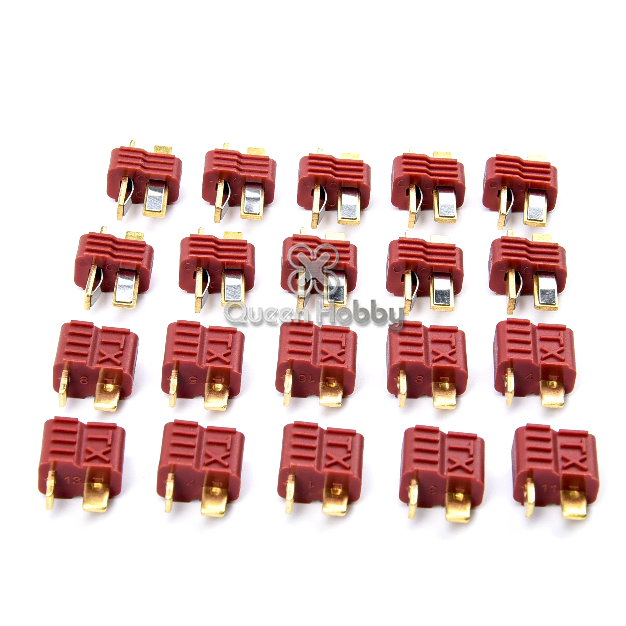

20pcs/10pairs Anti-skidding Deans Plug T Style Connector Female / Male for RC Lipo Battery ESC Rc Helicopter