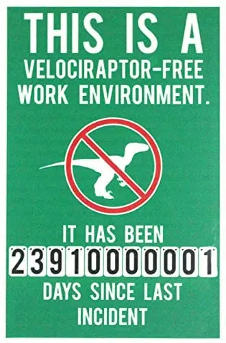 SIGNCHAT Metal Tin Sign Modern Green This is A Velociraptor-Free Work Environment Wall Decor Size 8X12 Inches
SIGNCHAT Metal Tin Sign Modern Green This is A Velociraptor-Free Work Environment Wall Decor Size 8X12 Inches