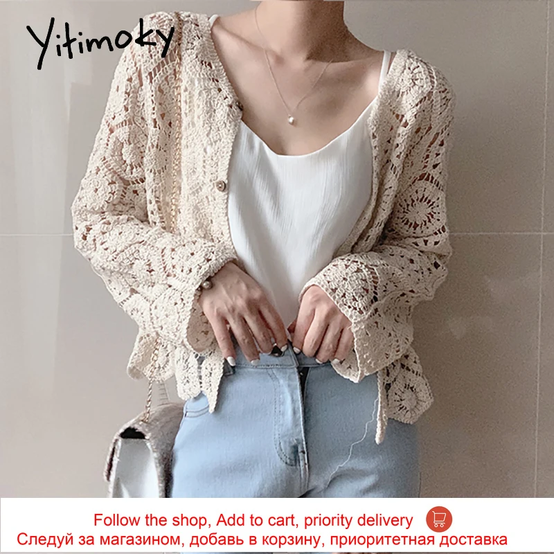 Yitimoky Lace White Blouse Women Long Sleeve Button Up Shirt V-Neck Korean Fashion Clothing Loose Casual New Ladies Tops Spring
Yitimoky Lace White Blouse Women Long Sleeve Button Up Shirt V-Neck Korean Fashion Clothing Loose Casual New Ladies Tops Spring