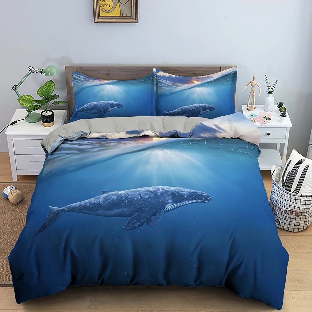 Animal Pattern Bedding Set Whale 2/3pcs Duvet Cover with Pillowcase Bedclothes Single/King/Queen Size for Kids Bedroom
Animal Pattern Bedding Set Whale 2/3pcs Duvet Cover with Pillowcase Bedclothes Single/King/Queen Size for Kids Bedroom