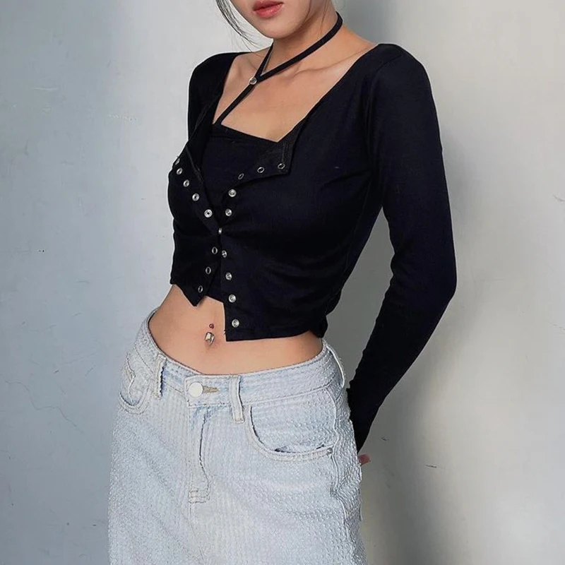 Rockmore Two Pieces T Shirt Cardigans and Cami Crop Top Women Harajuku Long Sleeve Streetwear Casual Knitted Basic Tight Tees
Rockmore Two Pieces T Shirt Cardigans and Cami Crop Top Women Harajuku Long Sleeve Streetwear Casual Knitted Basic Tight Tees