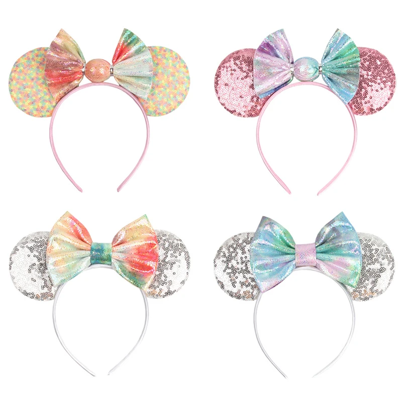 Disney New Arrival Christmas Rainbow Leather Padded Candy Hair Bow Sequins Mouse Ears Hairband Festival Women Headband Headwear
Disney New Arrival Christmas Rainbow Leather Padded Candy Hair Bow Sequins Mouse Ears Hairband Festival Women Headband Headwear