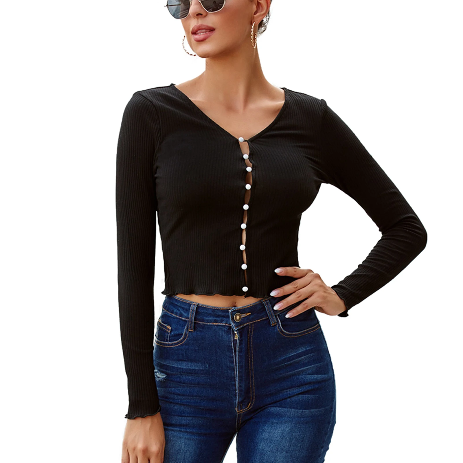 2020 New Fashion Women Short Cardigan Autumn and Winter Long Sleeve V-neck Single-breasted Knitwear
2020 New Fashion Women Short Cardigan Autumn and Winter Long Sleeve V-neck Single-breasted Knitwear