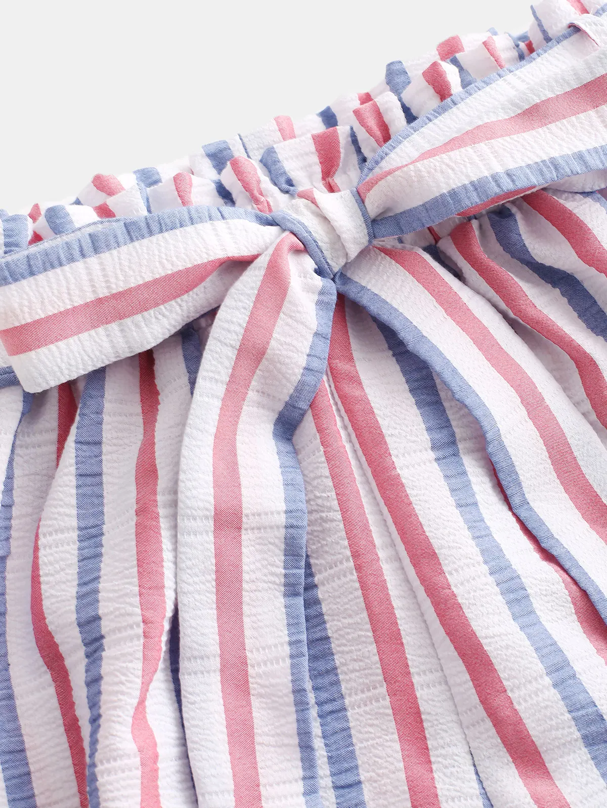 

ZAFUL American Flag Stripes Off Shoulder Two Pieces Set Sweet Women Short Sleeves Flounces Ruffles Top And High Waist Shorts Set