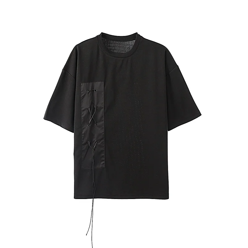 Male Streetstyle Hip Hop Gothic Loose Tees Shirts Men Lace Up Splice Casual Short Sleeve T Shirt Couple T-shirt 
Male Streetstyle Hip Hop Gothic Loose Tees Shirts Men Lace Up Splice Casual Short Sleeve T Shirt Couple T-shirt