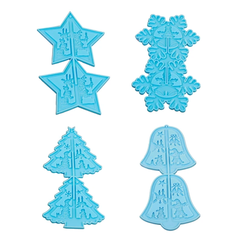

Рождественская подвеска с пятью острыми звездами, украшения в виде снежинок, колокольчиков, форма для рождественской вечеринки, украшения ...