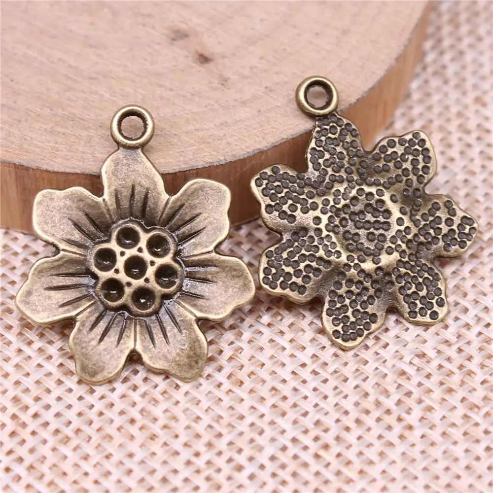 Flowers Charms For Jewelry Making Findings Handmade DIY Craft 5pcs Antique Bronze Color 25x21mm
Flowers Charms For Jewelry Making Findings Handmade DIY Craft 5pcs Antique Bronze Color 25x21mm