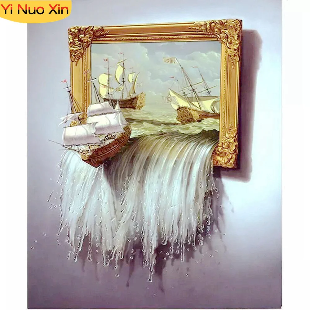5D DIY Cross Stitch Waterfall Sailboat Embroidery Mosaic Rhinestone Diamond Painting Art Home Decor New Year Gift Wall Stickers
5D DIY Cross Stitch Waterfall Sailboat Embroidery Mosaic Rhinestone Diamond Painting Art Home Decor New Year Gift Wall Stickers