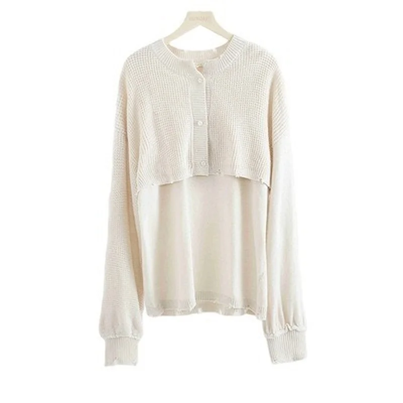 Yatamoniri Japan Style Harajuku Sweater Women Fake Two Piece Buttons Pure Color O Neck Long Sleeve Pullover Jumpers New Arrival
Yatamoniri Japan Style Harajuku Sweater Women Fake Two Piece Buttons Pure Color O Neck Long Sleeve Pullover Jumpers New Arrival