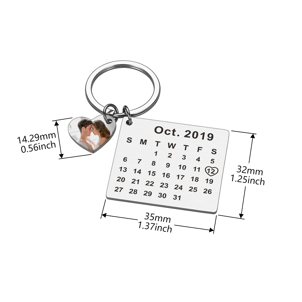 Custom Calendar Keychain Wedding Anniversary Boyfriend Gifts Handwork Engraved Private Date Name Stainless Steel Keyring
Custom Calendar Keychain Wedding Anniversary Boyfriend Gifts Handwork Engraved Private Date Name Stainless Steel Keyring