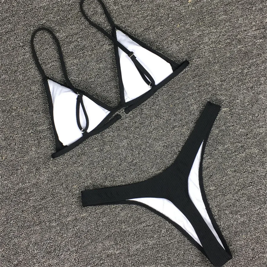 Girls Bikini Set Sexy Brazilian Swimsuit Small Cup High Cut Style Beach Biquini Solid Black/White Micro Swimwear
Girls Bikini Set Sexy Brazilian Swimsuit Small Cup High Cut Style Beach Biquini Solid Black/White Micro Swimwear