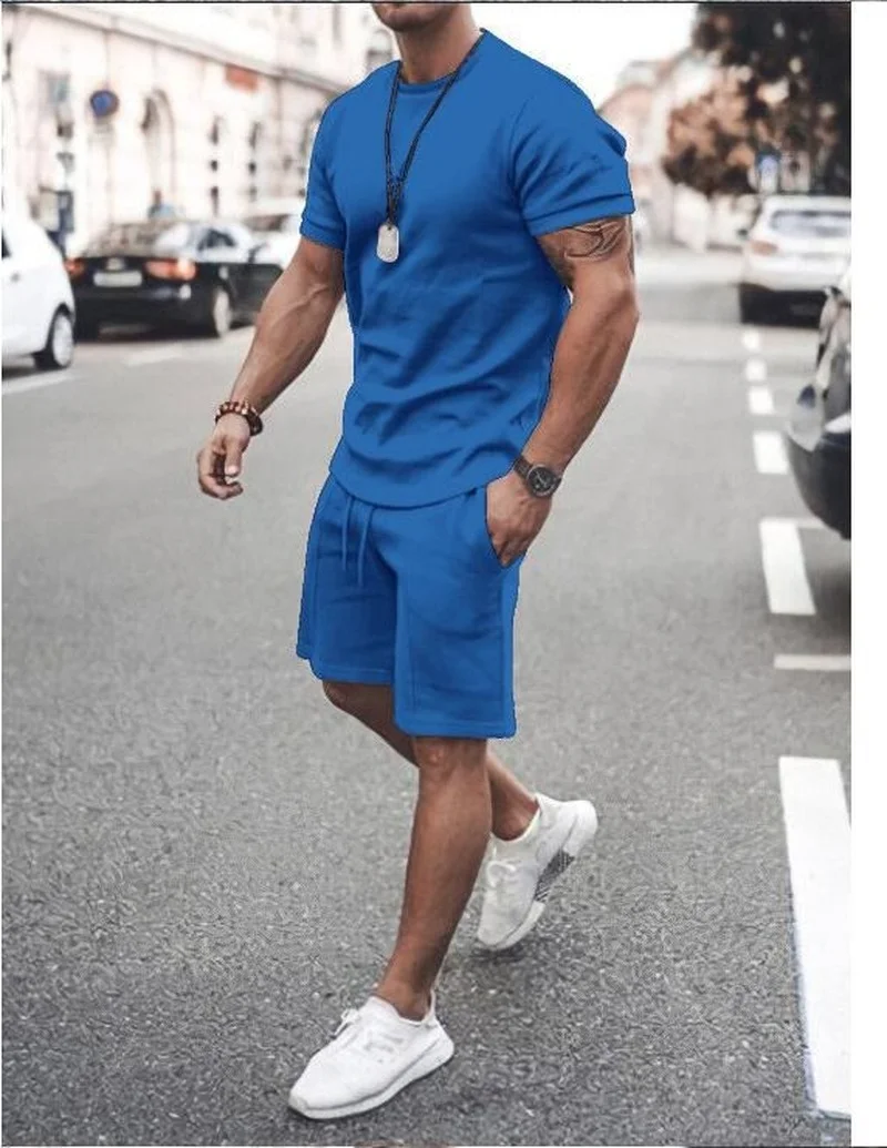 Men Shorts Outfits 2021 New Simple Fashion Short Sleeve O-Neck Two Piece Sports Leisure Men's Suit Casual Mens Clothing
Men Shorts Outfits 2021 New Simple Fashion Short Sleeve O-Neck Two Piece Sports Leisure Men's Suit Casual Mens Clothing