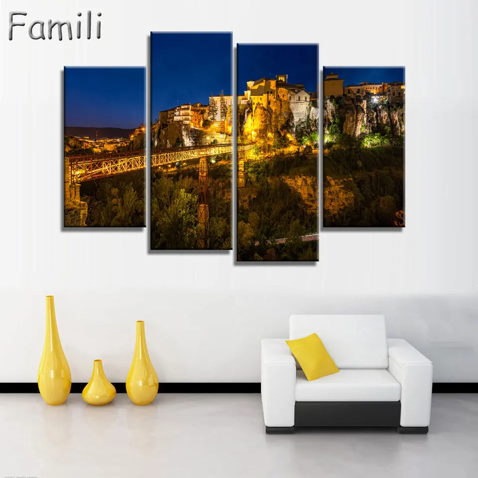 

4Pieces Spain Printed Canvas Painting Banknotes Wall Art Posters Unframed Modular Paintings Hot Cuadros Decor HD Wall Pictures