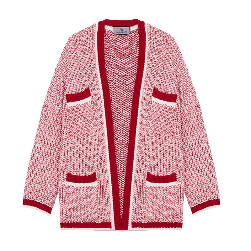 AEL Hit Color Wool Blend Patchwork Loose Knitted Sweater Thick Female Pocket Cardigan Warm Women Coat Autumn Winter 2019
AEL Hit Color Wool Blend Patchwork Loose Knitted Sweater Thick Female Pocket Cardigan Warm Women Coat Autumn Winter 2019