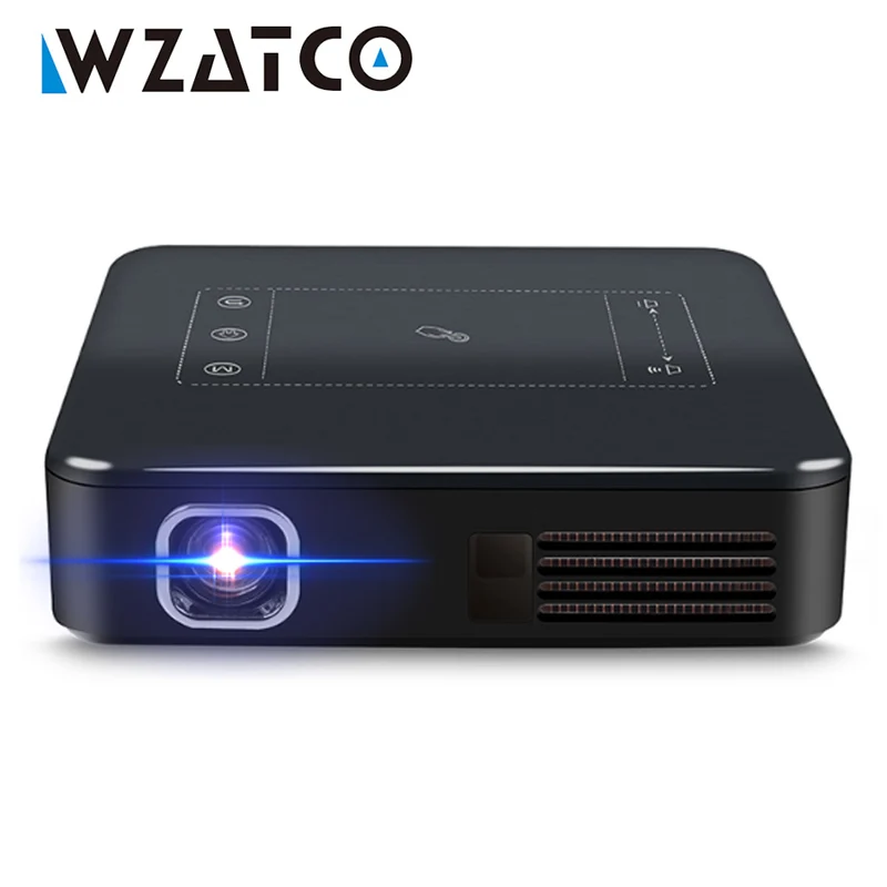 Фото WZATCO D13 Android 7 1 мини карманный проектор 4K Smart Pico DLP портативный светодиодный WIFI