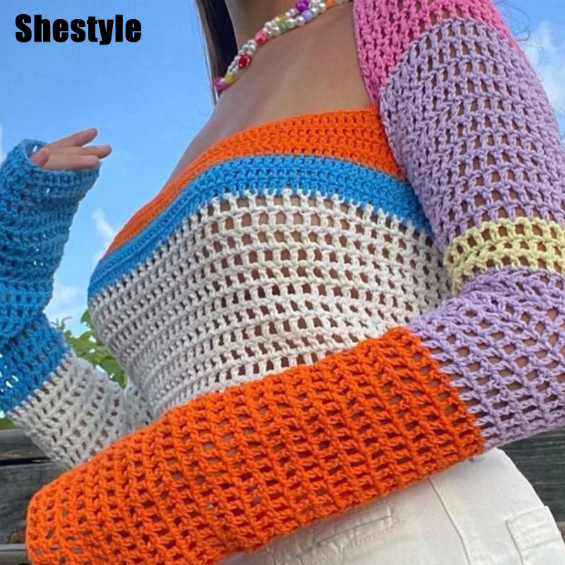 Shestyle Fish Net Hollow Out Women Streetwear Square Neck Plaid Long Sleeve Autumn T-Shirts Straight Crop Tops Fashion
Shestyle Fish Net Hollow Out Women Streetwear Square Neck Plaid Long Sleeve Autumn T-Shirts Straight Crop Tops Fashion