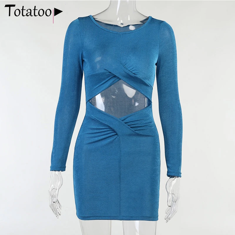 Totatoop Hollow Out Sexy Bodycon Party Dress Women O Necl Long Sleeve Criss Coss Waist Elegant Festival Dress Autumn Winter Robe 
Totatoop Hollow Out Sexy Bodycon Party Dress Women O Necl Long Sleeve Criss Coss Waist Elegant Festival Dress Autumn Winter Robe