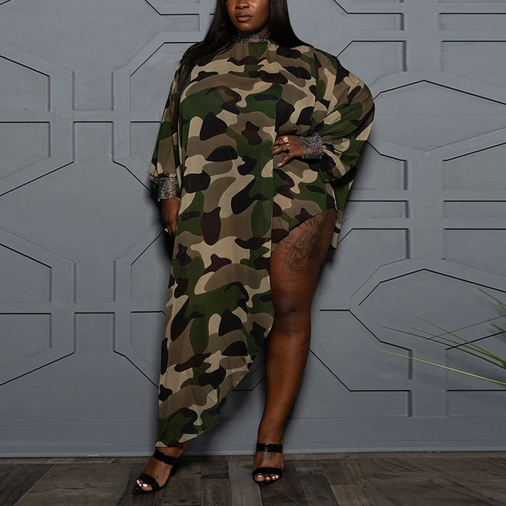 2021 New African Camouflage Print Dress Batwing Sleeve Loose High Split Asymmetrical Vintage Evening Night Club Cloth Long Dress
2021 New African Camouflage Print Dress Batwing Sleeve Loose High Split Asymmetrical Vintage Evening Night Club Cloth Long Dress