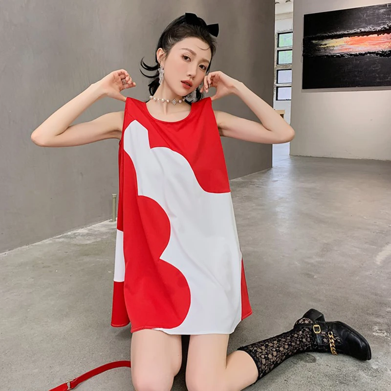 GALCAUR Pullover Print Dress For Women O Neck Sleeveless Hit Color Loose Mini Dresses Female Fashion New Clothing 2021 Summer
GALCAUR Pullover Print Dress For Women O Neck Sleeveless Hit Color Loose Mini Dresses Female Fashion New Clothing 2021 Summer