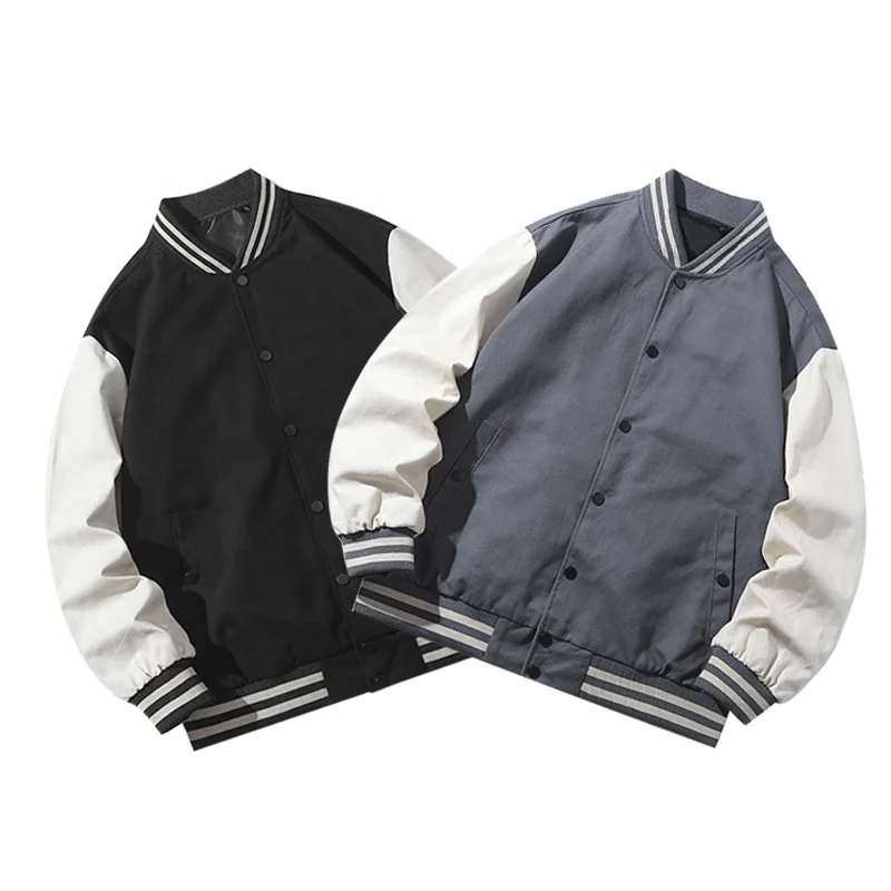 Quality Cotton Plain Blank Custom Logo Black Gray Oversized Baseball Jackets for Women Men Men Bomber Jacket
Quality Cotton Plain Blank Custom Logo Black Gray Oversized Baseball Jackets for Women Men Men Bomber Jacket