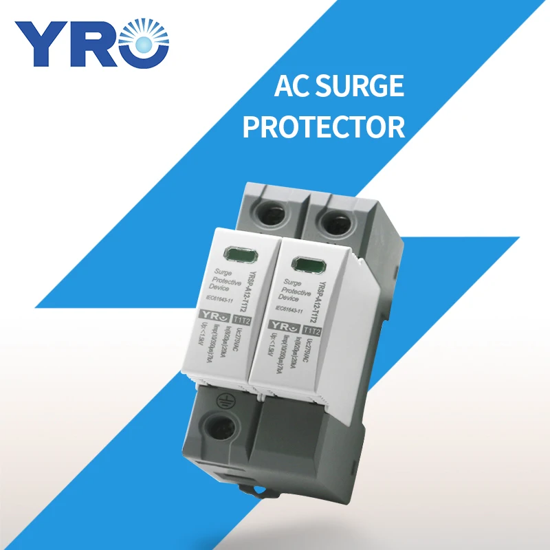 AC SPD 2P 20-40KA 275V Iimp:7/12.5KA House Lightning Surge Protector Protective Low-voltage Arrester Device OEM Factory YRSP-A12
AC SPD 2P 20-40KA 275V Iimp:7/12.5KA House Lightning Surge Protector Protective Low-voltage Arrester Device OEM Factory YRSP-A12