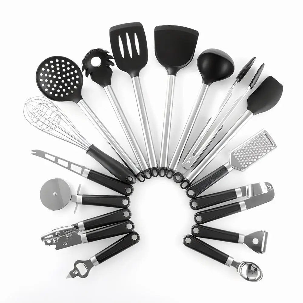 New Kitchen Utensils Set 16Pcs Silicone Non-stick Cooking Utensils Stainless Steel Kitchen Tool Metal Hooks Kitchenware Set
New Kitchen Utensils Set 16Pcs Silicone Non-stick Cooking Utensils Stainless Steel Kitchen Tool Metal Hooks Kitchenware Set