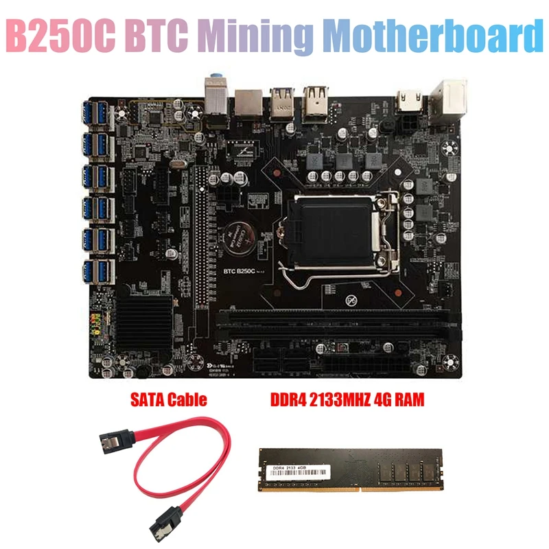 Материнская плата B250C для майнинга BTC с DDR4 4G 2133 МГц ОЗУ + кабель SATA 12xpcie в слот для карты USB3.0 LGA1151 для майнинга BTC
Материнская плата B250C для майнинга BTC с DDR4 4G 2133 МГц ОЗУ + кабель SATA 12xpcie в слот для карты USB3.0 LGA1151 для майнинга BTC