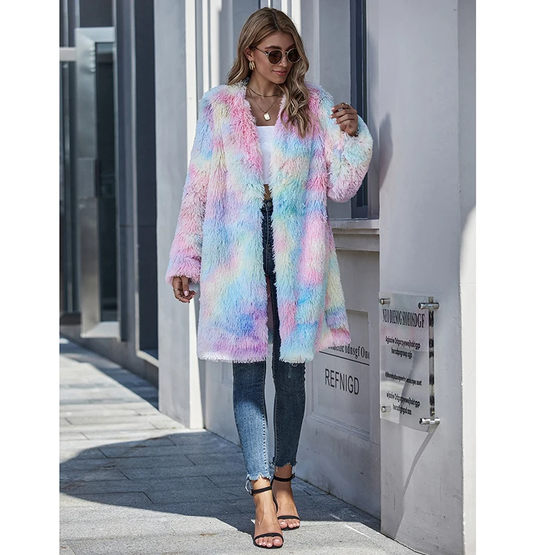 2020 New Autumn Winter Women's Long Coat Plush Color Tie-dye Long sleeve Fashion Jacket Coat Women veste automne femme
2020 New Autumn Winter Women's Long Coat Plush Color Tie-dye Long sleeve Fashion Jacket Coat Women veste automne femme