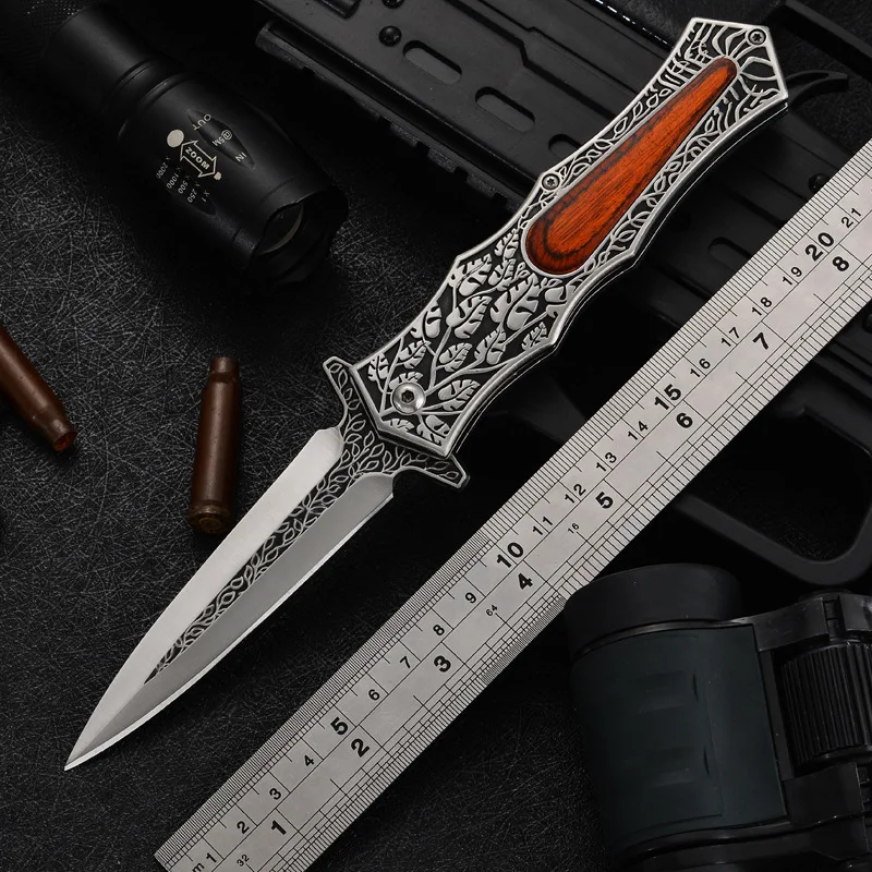 Hysenss Tactical Folding Knife Outdoor Survival Flipper EDC Tools Wood Handle Pattern Blade Camping Utility Knives
Hysenss Tactical Folding Knife Outdoor Survival Flipper EDC Tools Wood Handle Pattern Blade Camping Utility Knives
