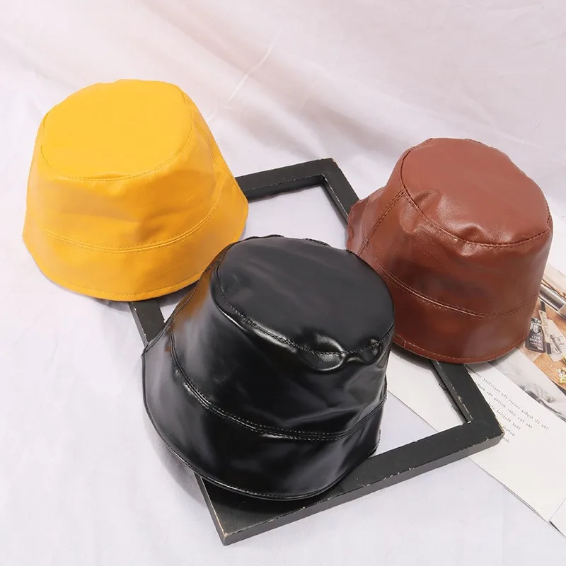 Korean Winter Adult Kids Foldable PU Leather Bucket Hat Hip Hop Wide Brim Beach UV Protection Round Top Sunscreen Fisherman Cap
Korean Winter Adult Kids Foldable PU Leather Bucket Hat Hip Hop Wide Brim Beach UV Protection Round Top Sunscreen Fisherman Cap