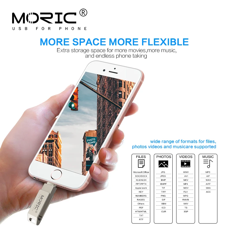 Moric USB Flash Drive 32 64GB Pen drive Smartphone For IOS iPhone iPad Android USB 2.0 Memory Stick Portable 128G U Disk
Moric USB Flash Drive 32 64GB Pen drive Smartphone For IOS iPhone iPad Android USB 2.0 Memory Stick Portable 128G U Disk