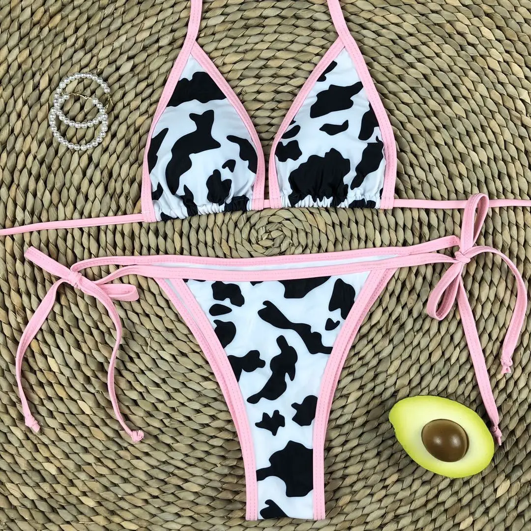 Cow Printed 2pcs Sexy Women Summer Swimwear Bikini Set G-String Thong Beach Triangle Suit Swimsuit Bathing Suit Swimming Suit
Cow Printed 2pcs Sexy Women Summer Swimwear Bikini Set G-String Thong Beach Triangle Suit Swimsuit Bathing Suit Swimming Suit