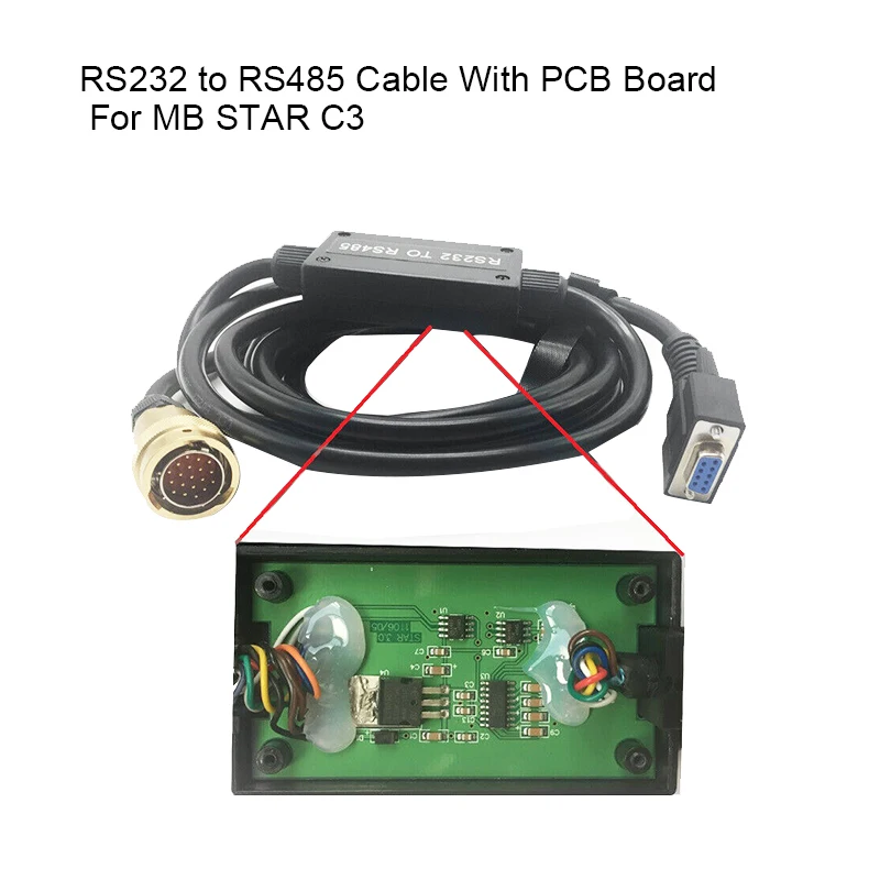 RS232 to RS485 Cable with PCB Board for MB Star C3 Car Diagnosis for Multiplexer Car Diagnostic Tool for Mercedes-Benz
RS232 to RS485 Cable with PCB Board for MB Star C3 Car Diagnosis for Multiplexer Car Diagnostic Tool for Mercedes-Benz