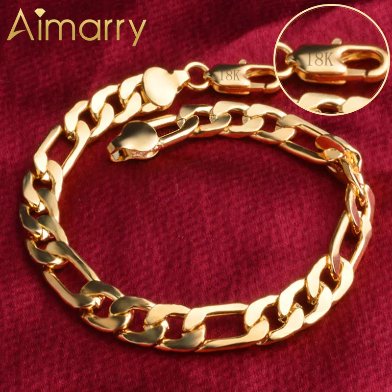 Aimarry 925 Sterling Silver 18K Gold 8MM Sideways Bracelet For Women Men Party Gifts Wedding Fashion Jewelry
Aimarry 925 Sterling Silver 18K Gold 8MM Sideways Bracelet For Women Men Party Gifts Wedding Fashion Jewelry