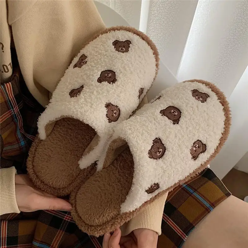 Women Winter Cartoon Bear Slippers Home Indoor Soft Anti-slip Faux Fur Cotton Slippers Warm Plush Bear Slippers Female Shoes
Women Winter Cartoon Bear Slippers Home Indoor Soft Anti-slip Faux Fur Cotton Slippers Warm Plush Bear Slippers Female Shoes