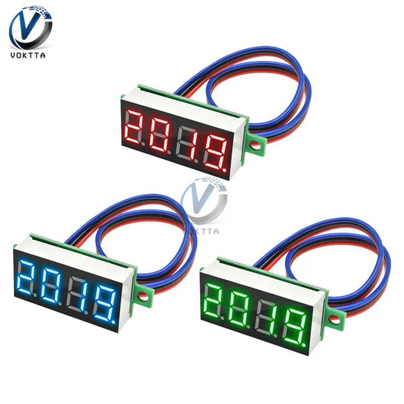 

Mini 0.36 inch DC 0V-100V 4 Bits Mini Digital Voltmeter LED Panel Electric Voltage Tester Three Wires Voltage Meter Panel Tester