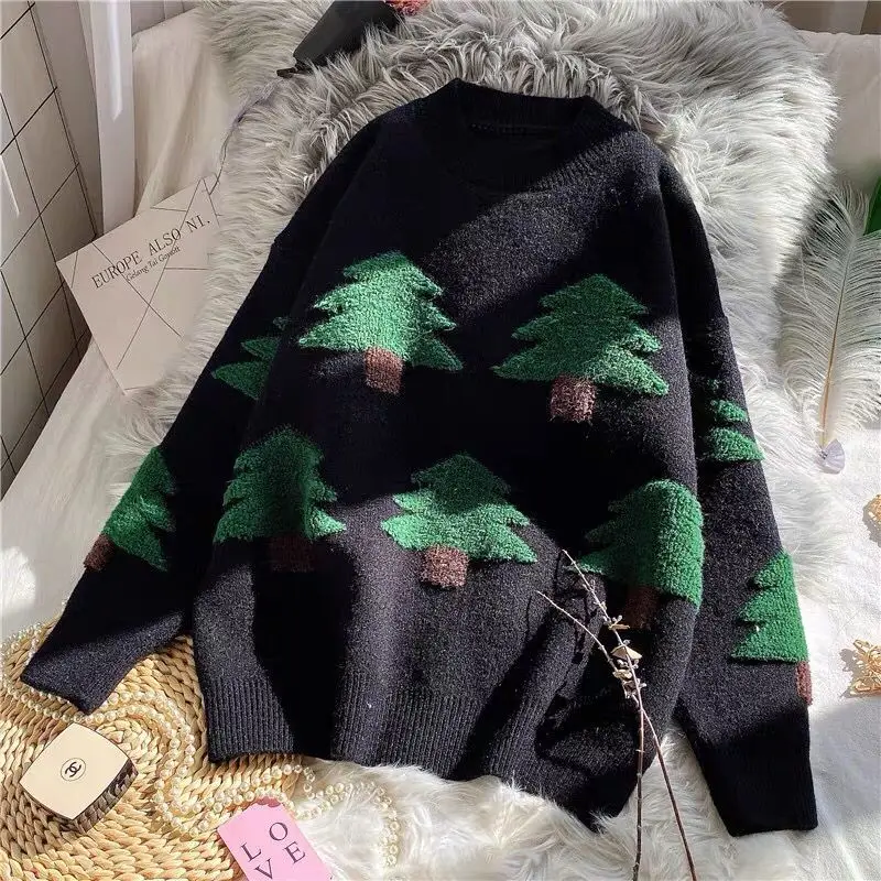 Mock Neck Sweater 2020 Winter Autumn Christmas Tree Pattern Woman Sweaters Pullovers Casual Knitted Loose Jumpers 
Mock Neck Sweater 2020 Winter Autumn Christmas Tree Pattern Woman Sweaters Pullovers Casual Knitted Loose Jumpers