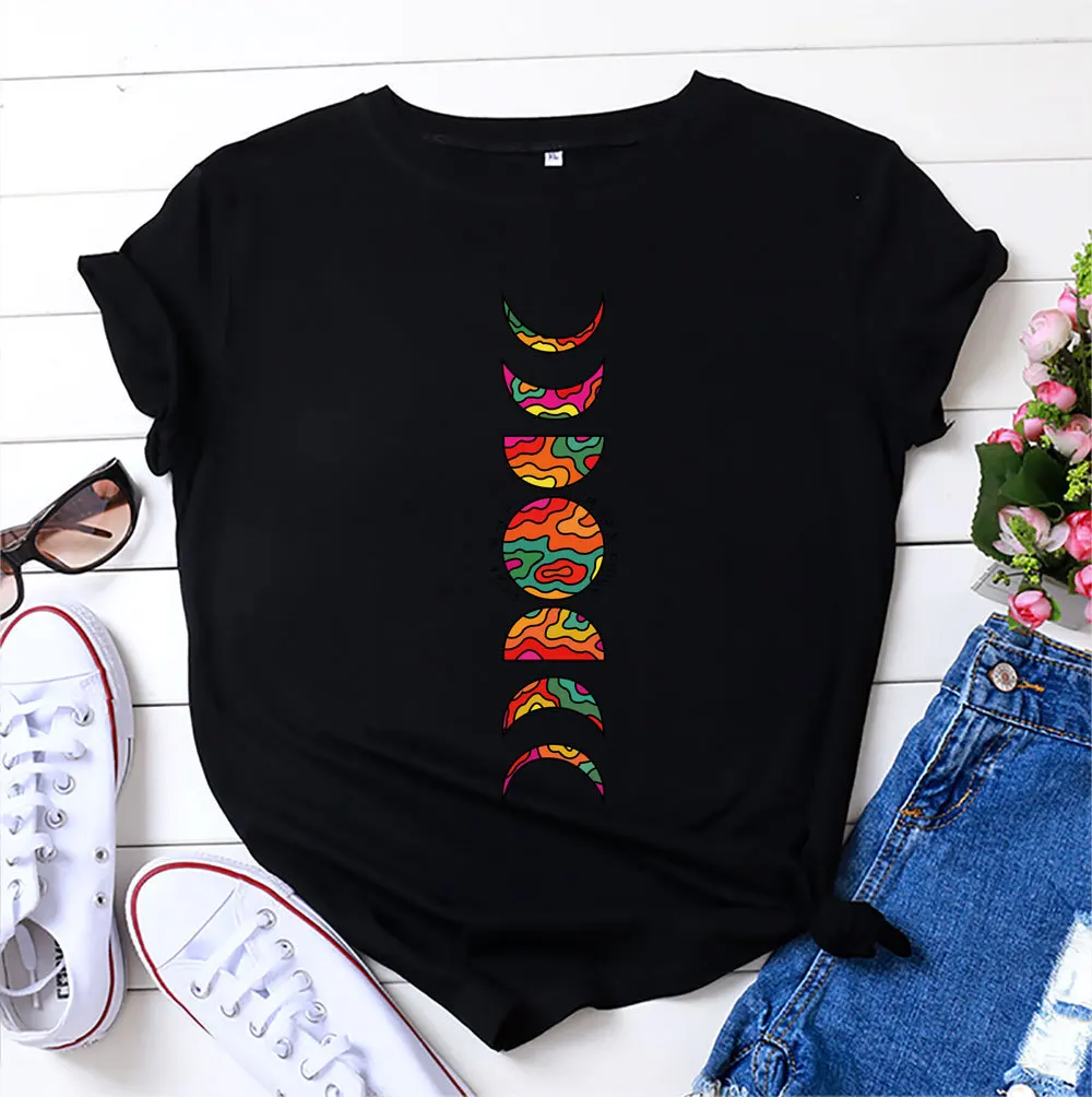 Women Summer 100% Cotton T-shirt Funny Moon Print Fashion Graphic Tshirt Tees O Neck Short Sleeve Ladies Casual Top Clothing
Women Summer 100% Cotton T-shirt Funny Moon Print Fashion Graphic Tshirt Tees O Neck Short Sleeve Ladies Casual Top Clothing