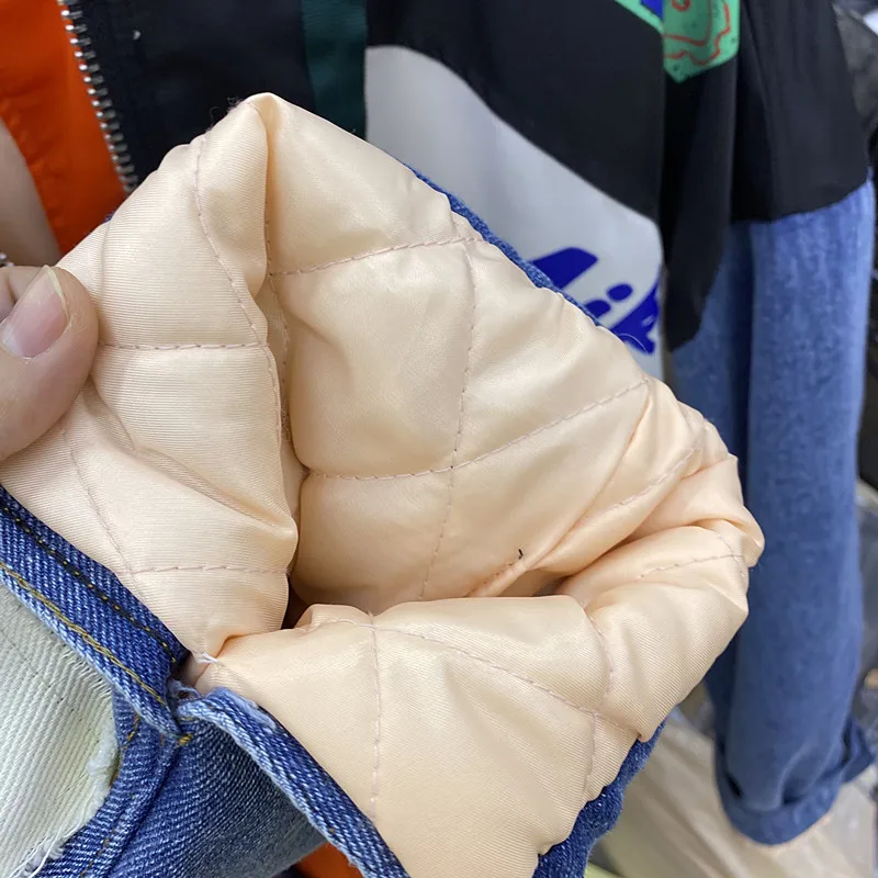 2020 winter jacket female heavy industry cotton washed denim stitching letters thickened quilted baseball uniform jacket "women
2020 winter jacket female heavy industry cotton washed denim stitching letters thickened quilted baseball uniform jacket "women