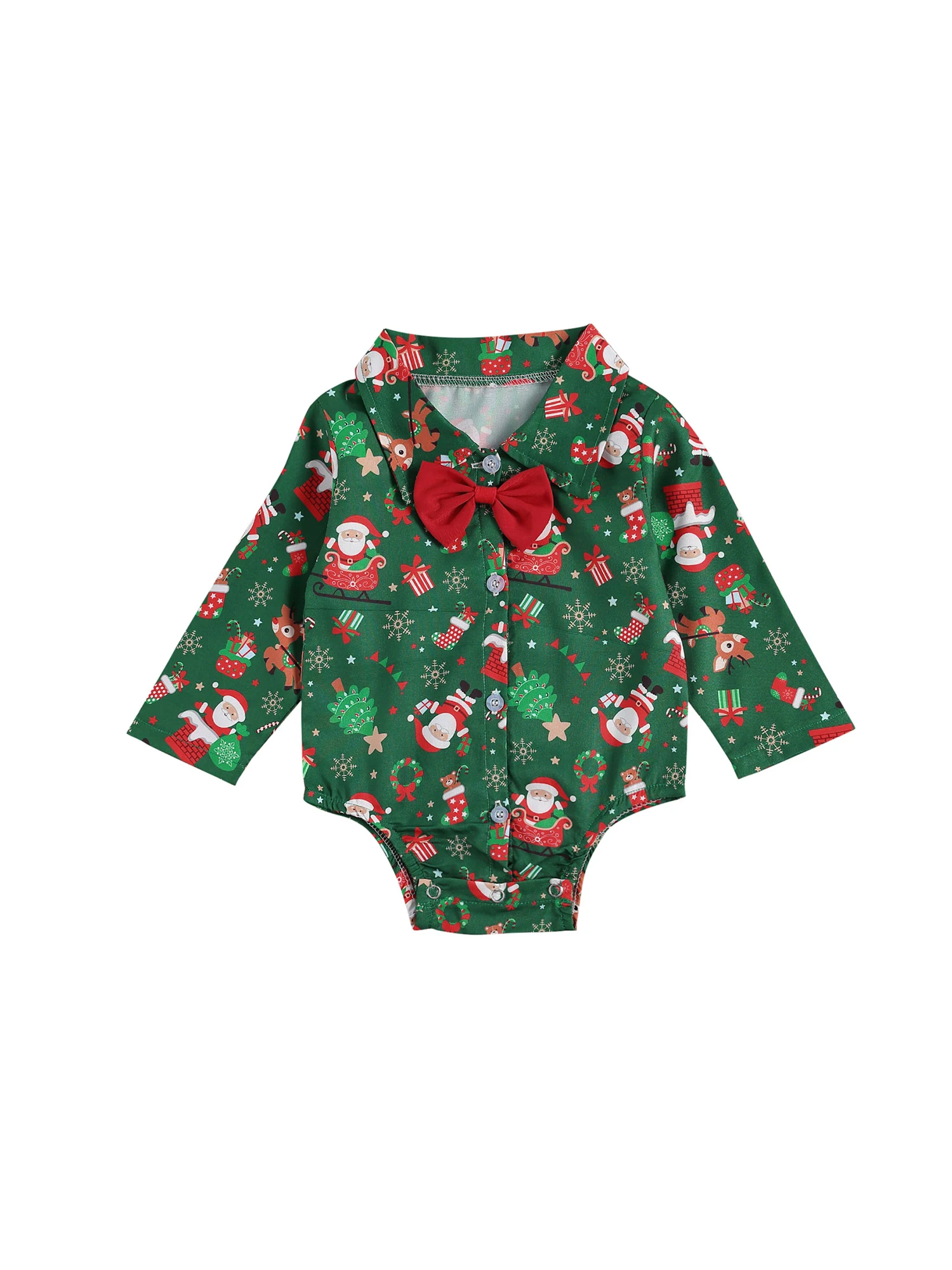 Christmas Newborn Baby Boys Gentleman Romper Long Sleeve Santa Tree Print Single Breasted Jumpsuits 0-24M Baby Xmas Clothes
Christmas Newborn Baby Boys Gentleman Romper Long Sleeve Santa Tree Print Single Breasted Jumpsuits 0-24M Baby Xmas Clothes