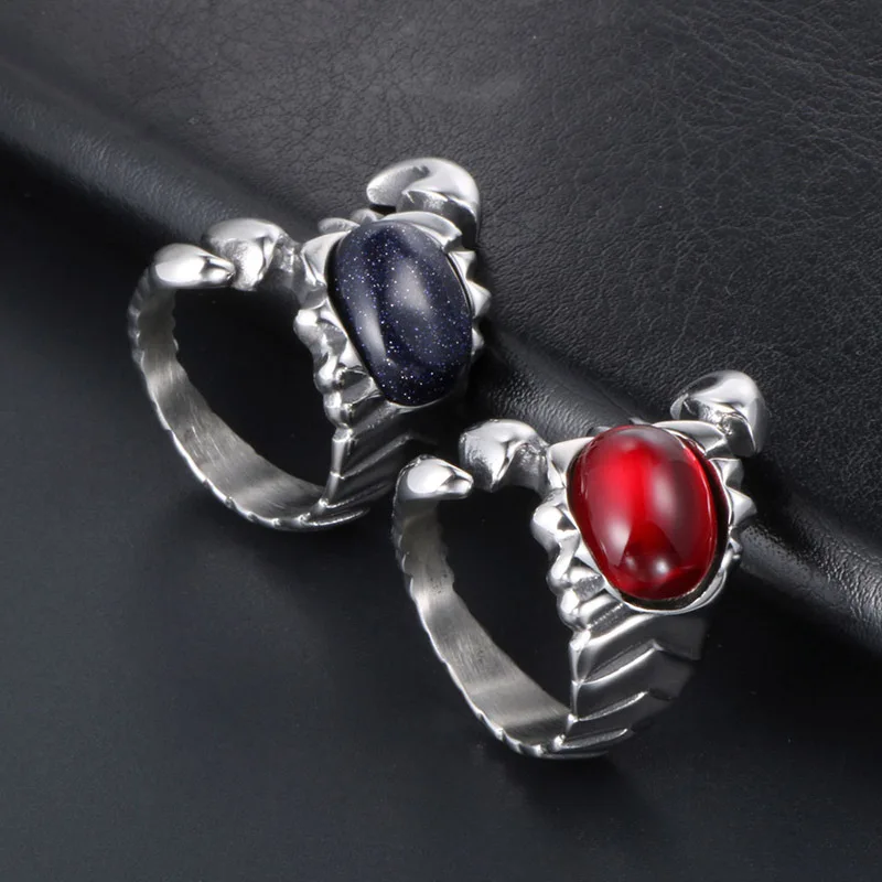 2021 New Hot Sale Retro Personality Titanium Steel Red Blue Sandstone Scorpion Ring Accessories Men's Hip Hop Rock Accessories
2021 New Hot Sale Retro Personality Titanium Steel Red Blue Sandstone Scorpion Ring Accessories Men's Hip Hop Rock Accessories