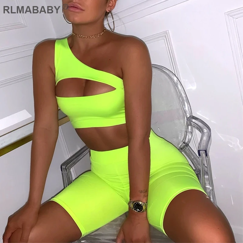 Летние спортивные облегающие Женский комплект 2 шт. RLMABABY укороченный топ с