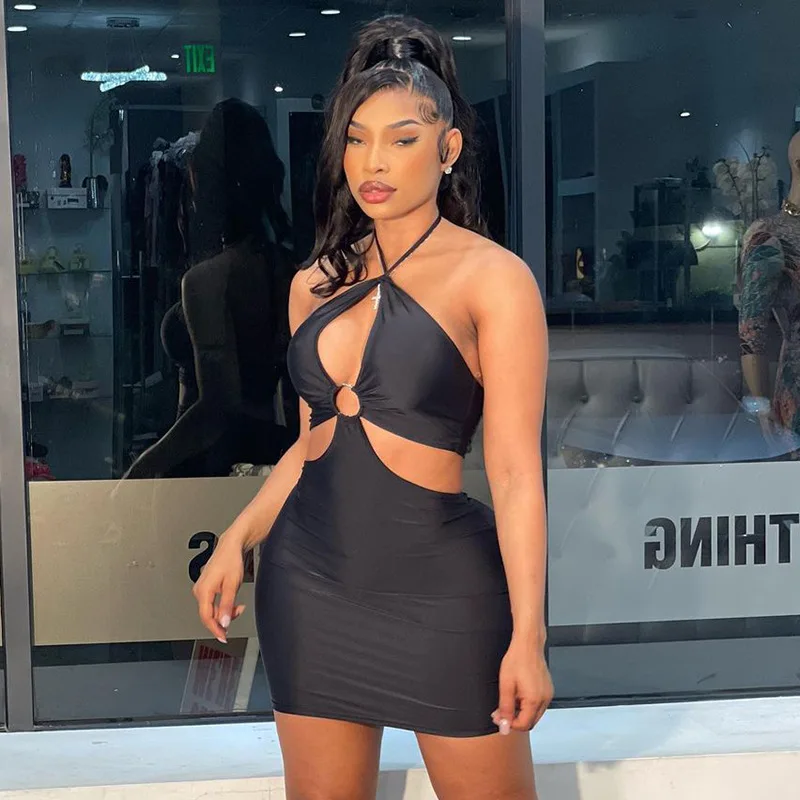 Elegant Bodycon Cut Out Dress Women Night Club Party Summer 2021 Sexy Halter Neck Short Mini Backless Dresses
Elegant Bodycon Cut Out Dress Women Night Club Party Summer 2021 Sexy Halter Neck Short Mini Backless Dresses