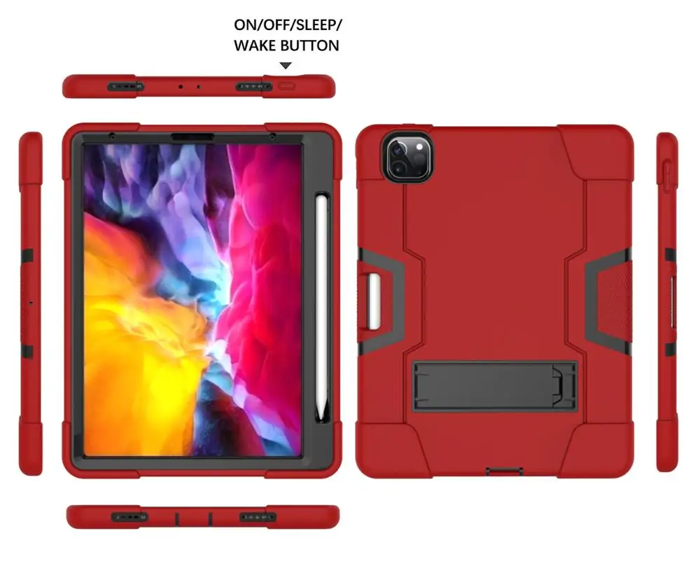Для iPad Pro 12 9 "2018 2020 Жесткий ПК силиконовый защитный противоударный Прочный