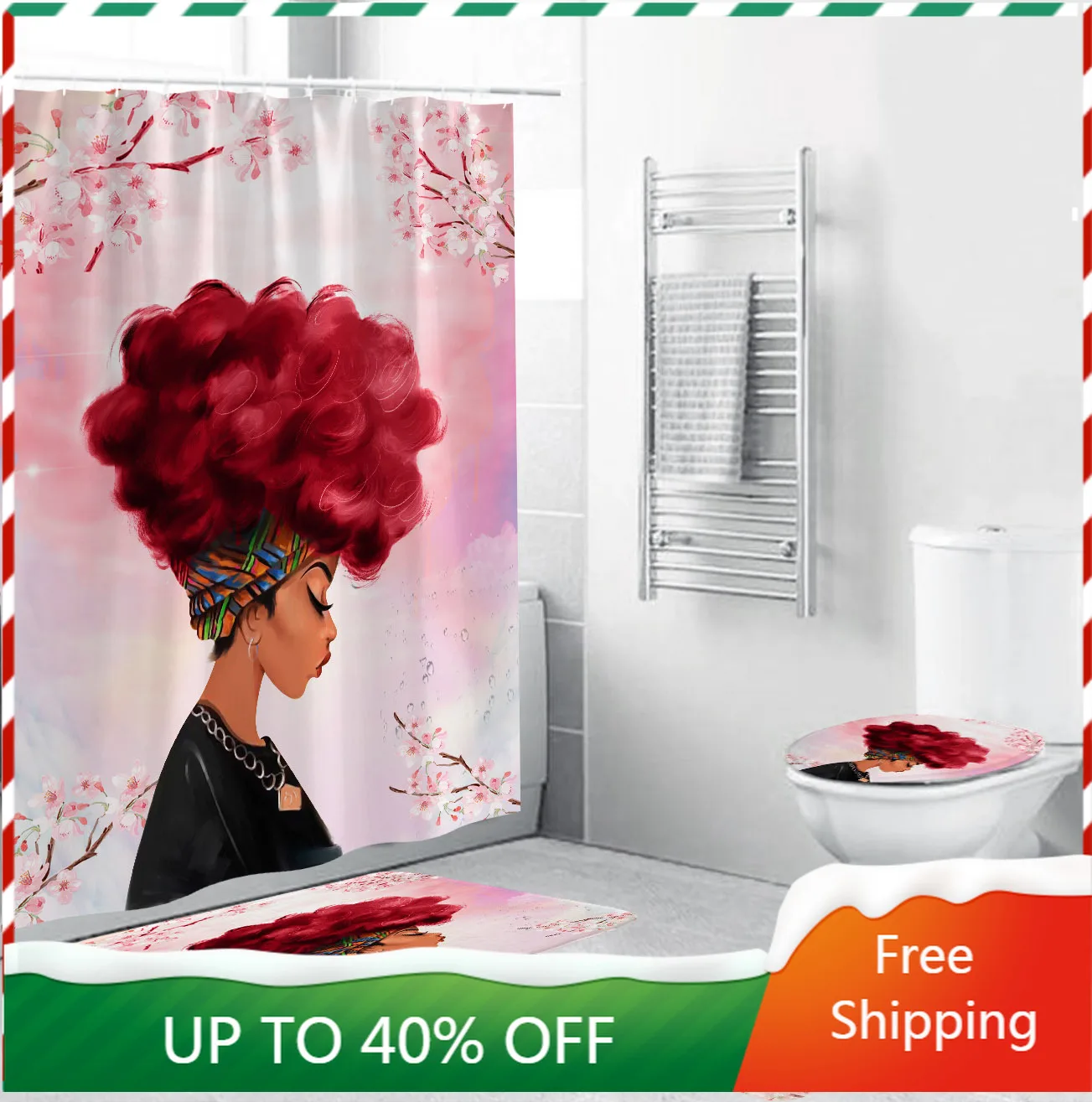 African Girl Digital Shower Curtain Printing Waterproof Polyester Fabric Customized Shower Curtain Plastic Cortina Ducha Goods
African Girl Digital Shower Curtain Printing Waterproof Polyester Fabric Customized Shower Curtain Plastic Cortina Ducha Goods
