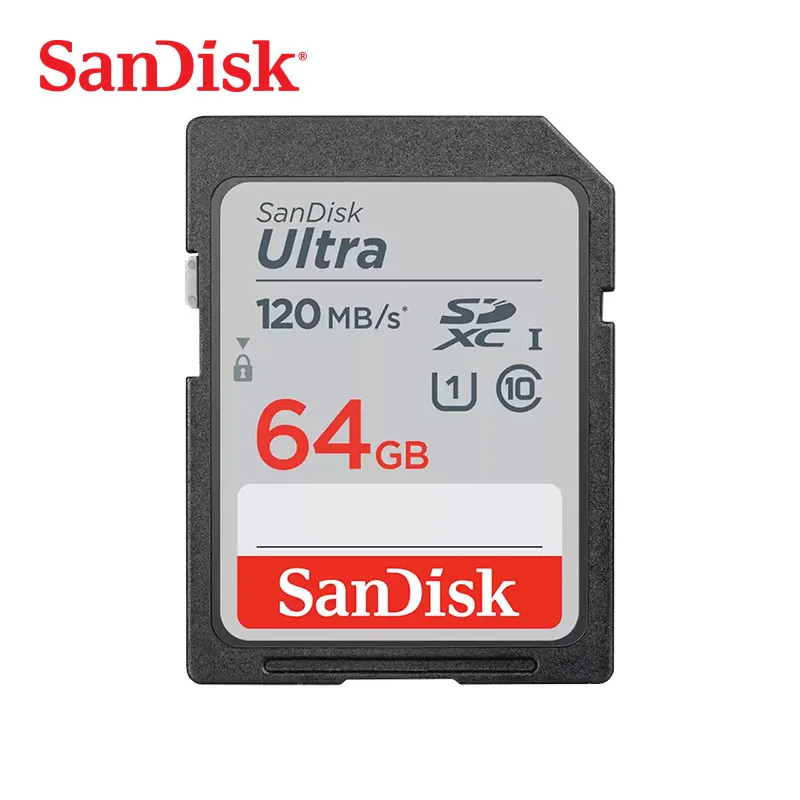 

SanDisk Flash Memory Card Ultra SDHC SD Card 64GB C10 UHS-I Full HD 120MB/s Read Speed for Camera Camcorder (SDSDUNC-064G)