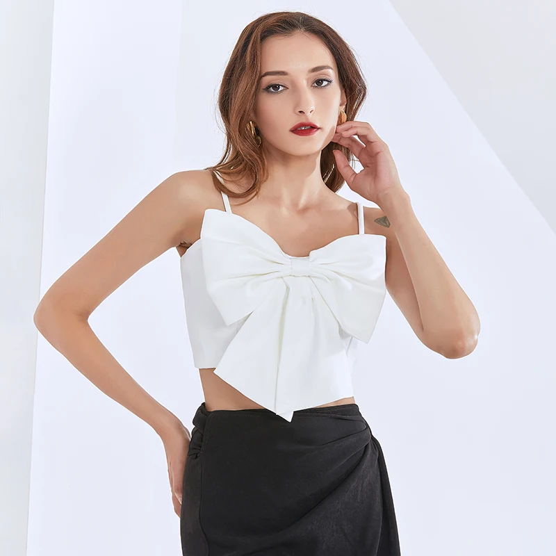 SISPELL Patchwork Bowknot For Female Vests Saquare Collar Sleeveless Off Shoulder Backless Women's Sexy Vest 2020 New Tide 
SISPELL Patchwork Bowknot For Female Vests Saquare Collar Sleeveless Off Shoulder Backless Women's Sexy Vest 2020 New Tide