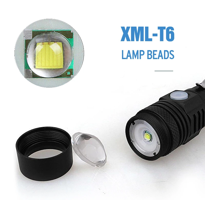 USB перезаряжаемая лампа T6 с бусинами светодиодный фонарь длинным светом для езды